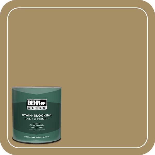 BEHR ULTRA 1 qt. #350F-6 Fossil Butte Extra Durable Semi-Gloss Enamel Interior Paint & Primer