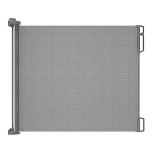33 in. H Outdoor Retractable Gate, Extra Wide, Gray