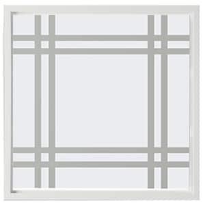 23.5 in. x 23.5 in. Prairie Decorative Glass Picture Vinyl Window - White