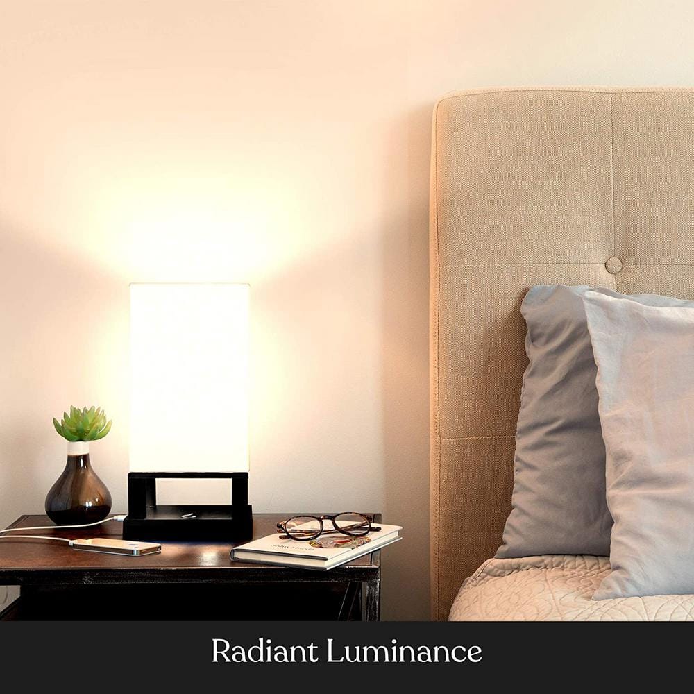 Classic Black Modern USB Charging Table Lamp