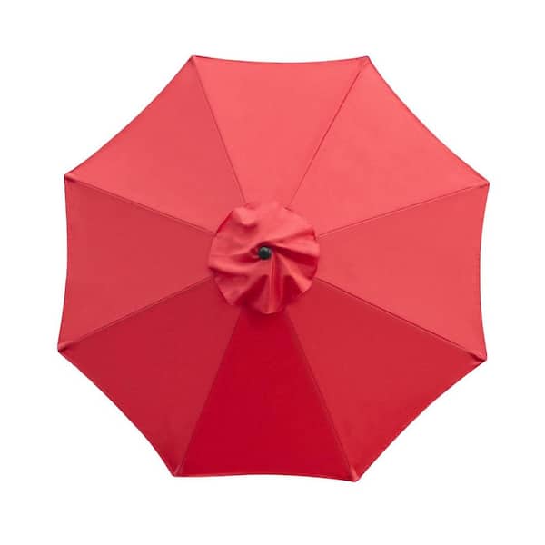 9 ft. Round Red Replacement Canopy Market Umbrella with UV Protection, Water Repellent and Sun Screen Coating