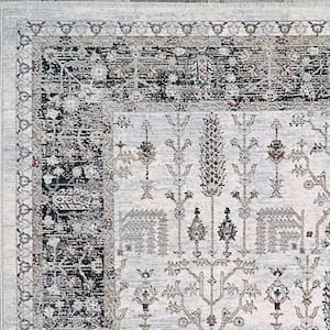 Carson 7 ft. 10 in. X 10 ft. 10 in. Ivory/Black Oriental Indoor Area Rug