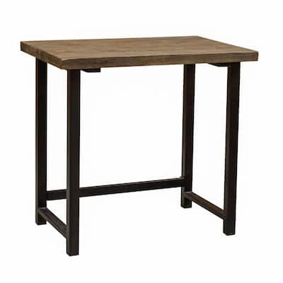 32 in. Rectangular Natural Writing Desk with Open Storage
