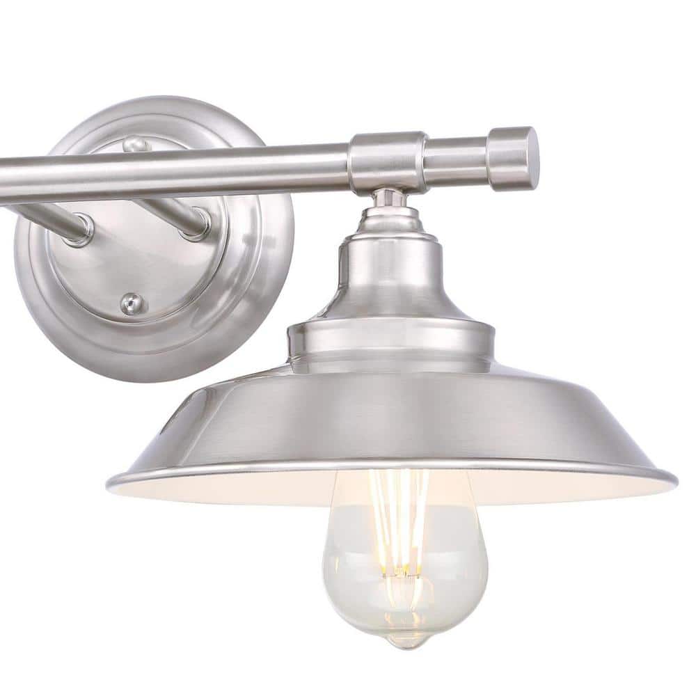 Iron Hill Modern Bell-Shaped Brushed Nickel 2-Light Wall Sconce