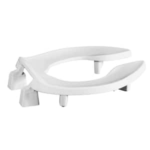 ADA Compliant 3 in. Raised Elongated Open Front No Cover Elevated Toilet Seat in White