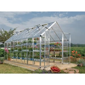 Snap and Grow 8 ft. x 16 ft. Silver/Clear DIY Greenhouse Kit
