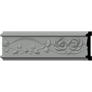 SAMPLE - 3/4 in. x 12 in. x 3-1/4 in. Urethane Rose Chair Rail Moulding