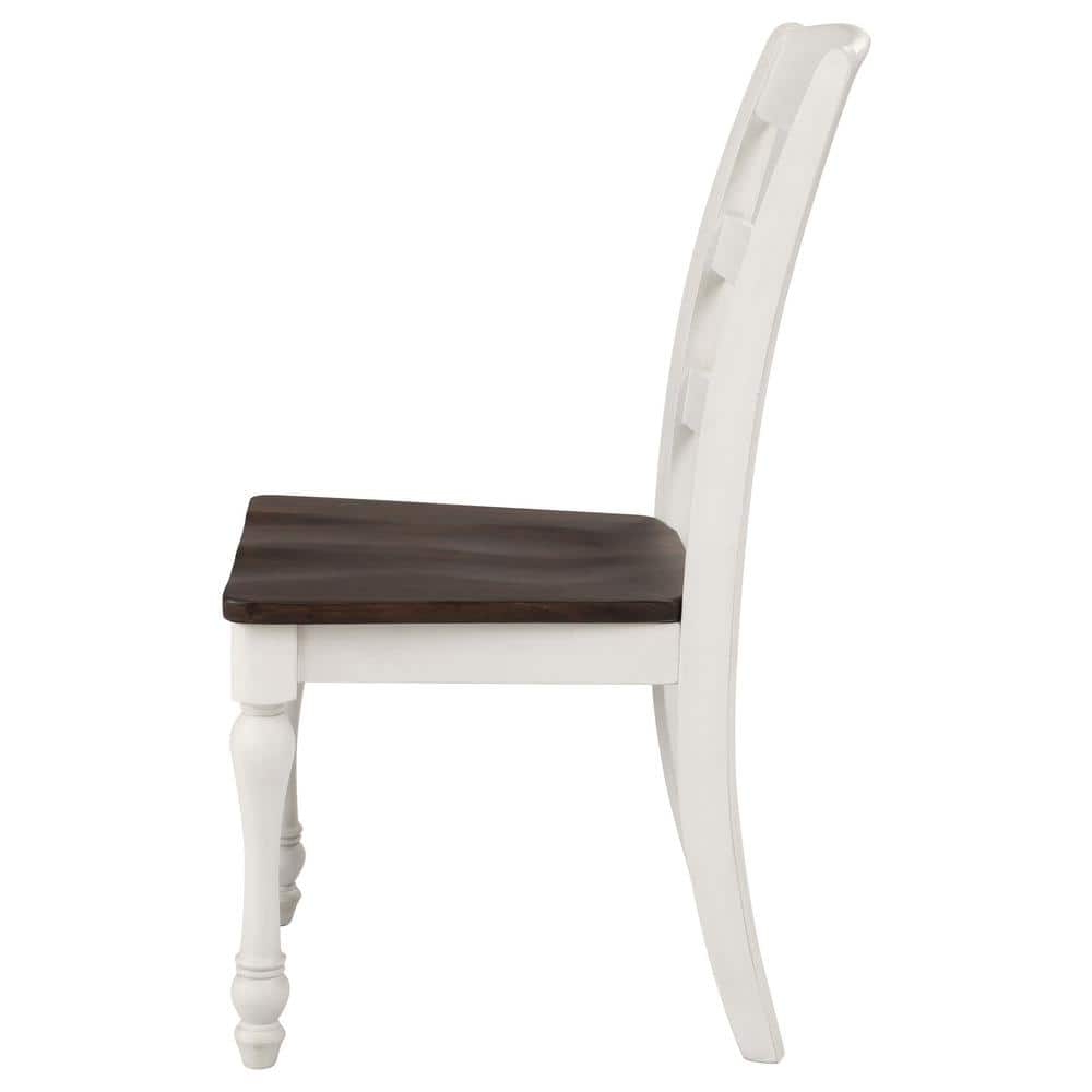 Madelyn High Ladderback White Wood Side Chair