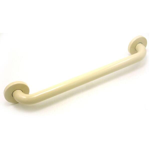 WingIts Premium 36 in. x 1.25 in. Polyester Painted Stainless Steel Grab Bar in Bone (39 in. Overall Length)