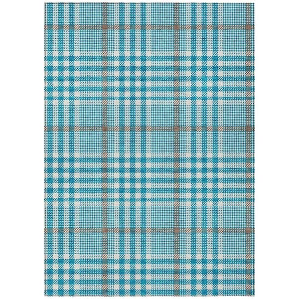 Chantille Machine Washable Indoor/Outdoor Abstract ACN1054 Teal 10 ft. x 14 ft. Area Rug