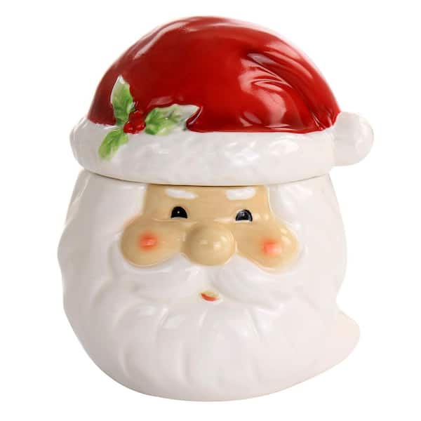 Certified International Joy of Christmas 1-Pcs 3D Santa Cookie Jar 36927 -  The Home Depot