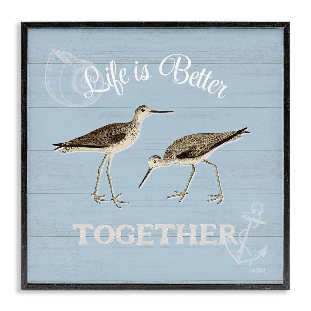 Better Together Coastal Sandpipers by Katie Pertiet Black Framed Giclee Art Print Animal 17 in. x 17 in. price history on PriceWatchPro
