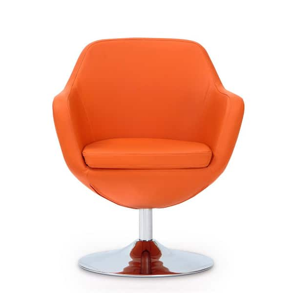 modern orange swivel chair