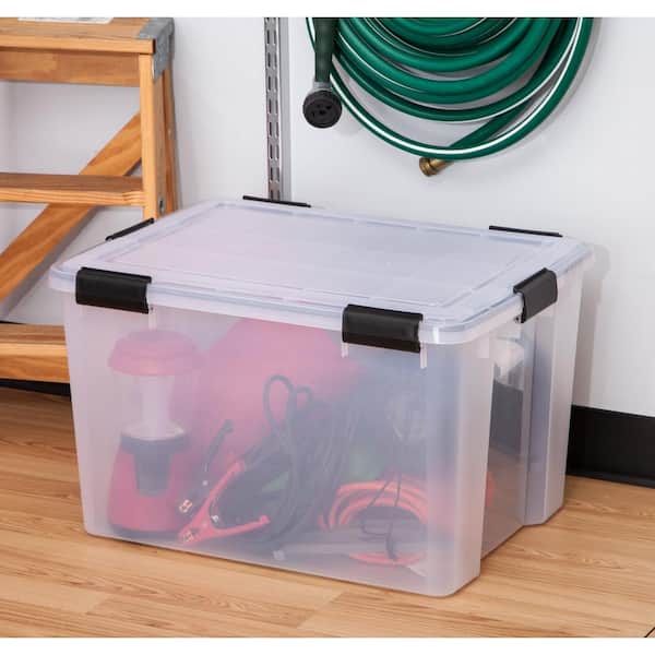 IRIS 74-Qt. Weathertight Storage Box in Clear 110586 - The Home Depot