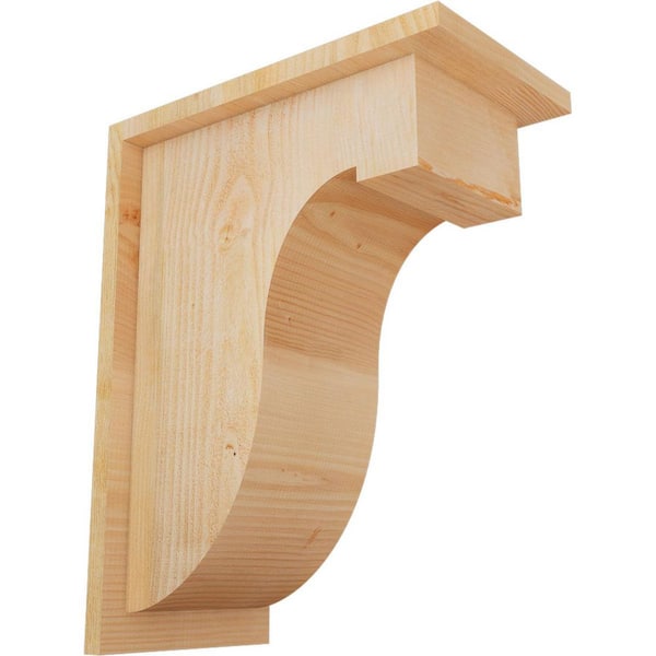 Ekena Millwork 8 in. x 14 in. x 18 in. Douglas Fir Del Monte Rough Sawn Corbel with Backplate