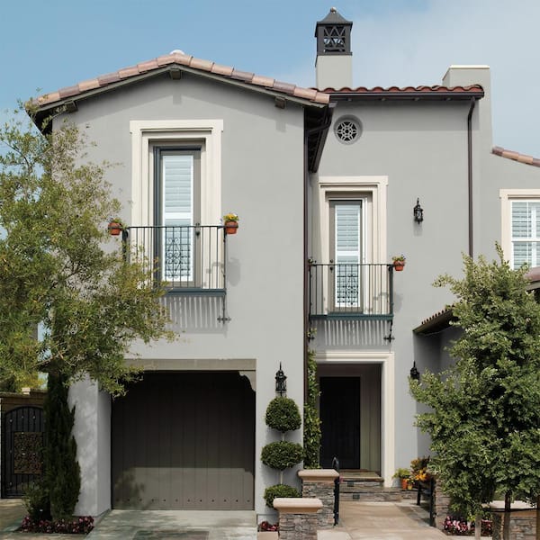 BEHR - 1 gal. #MS-55 Arctic Gray Flat Interior/Exterior Masonry, Stucco and Brick Paint