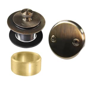 Twist and Close Universal Tub Trim with 2-Hole Faceplate in Antique Brass