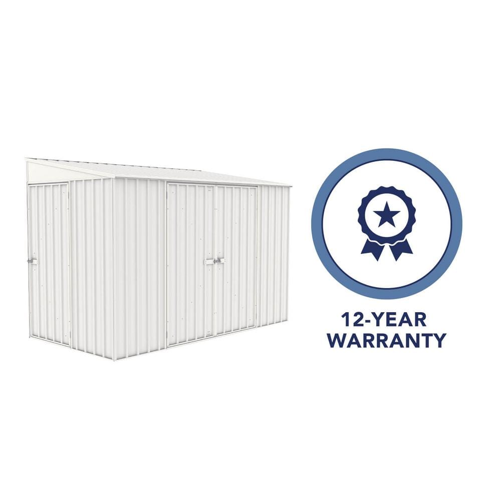 Durango 10' x 5' White Galvanized Steel Bike Shed