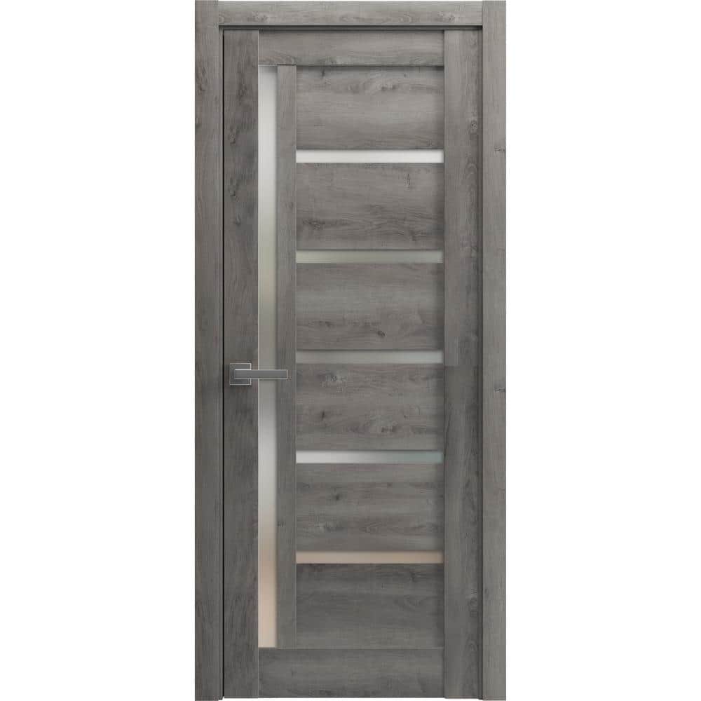 4088 24 in. x 96 in. Left-Hand/Inswing Solid Frosted Glass Nebraska Grey Single Prehung Interior Door with Hardware price history on PriceWatchPro