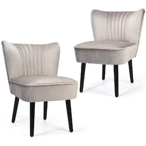 23 in. W Stone Gray Striped Polyester 2-Seat Motion Sofa Chair (Set of 2)