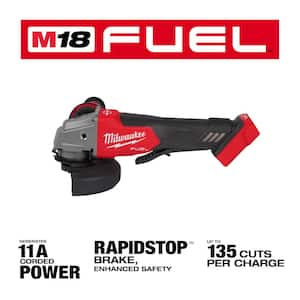 M18 FUEL 18V Lithium-Ion Brushless Cordless 4-1/2 in. ./5 in. Grinder with Paddle Switch with (1) 5.0 Ah Battery