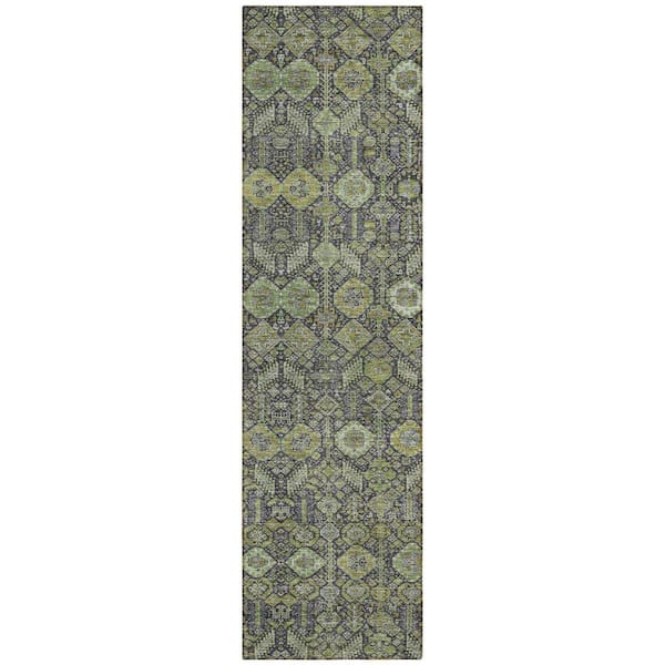 Multi-colored 2 ft. x 8 ft. Woven Floral Runner Indoor/Outdoor Area Rug