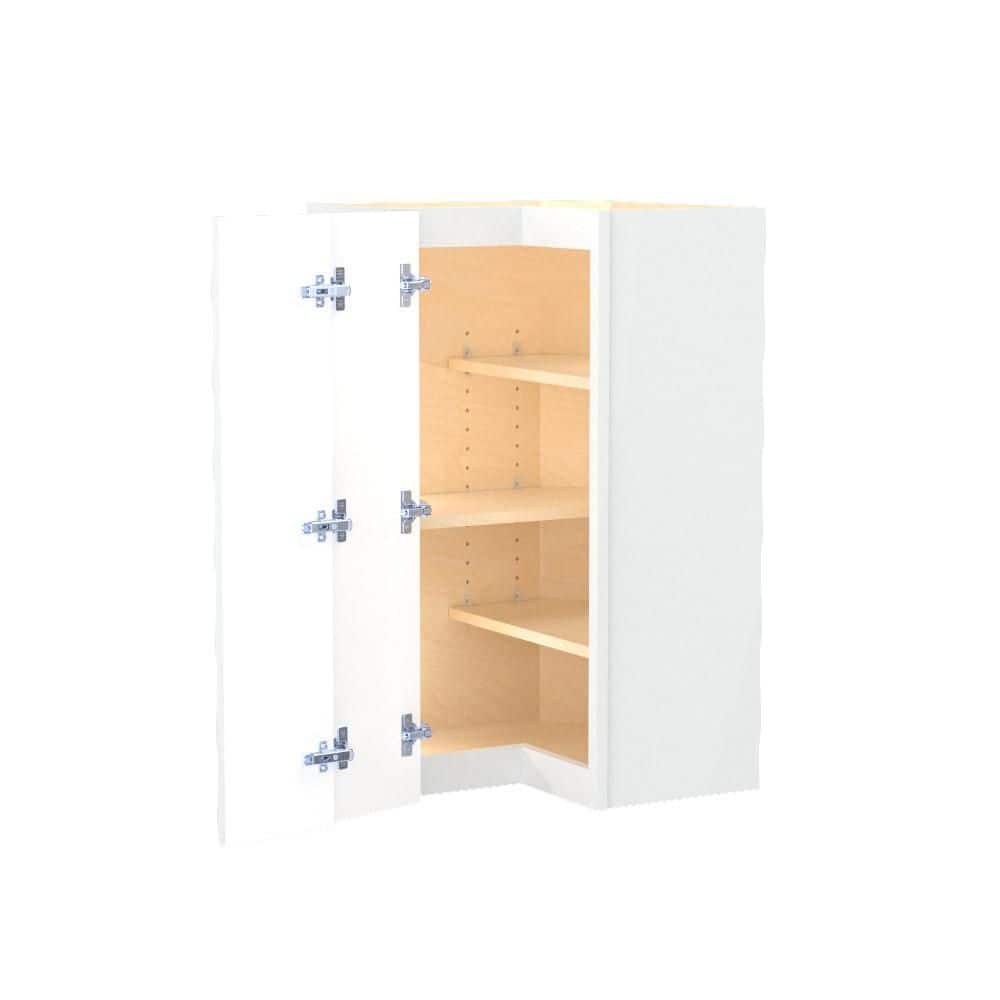 Franklin 21 in. W x 21 in. D x 36 in. H Assembled Plywood Wall Kitchen Corner Cabinet in Vesper White with Shelves