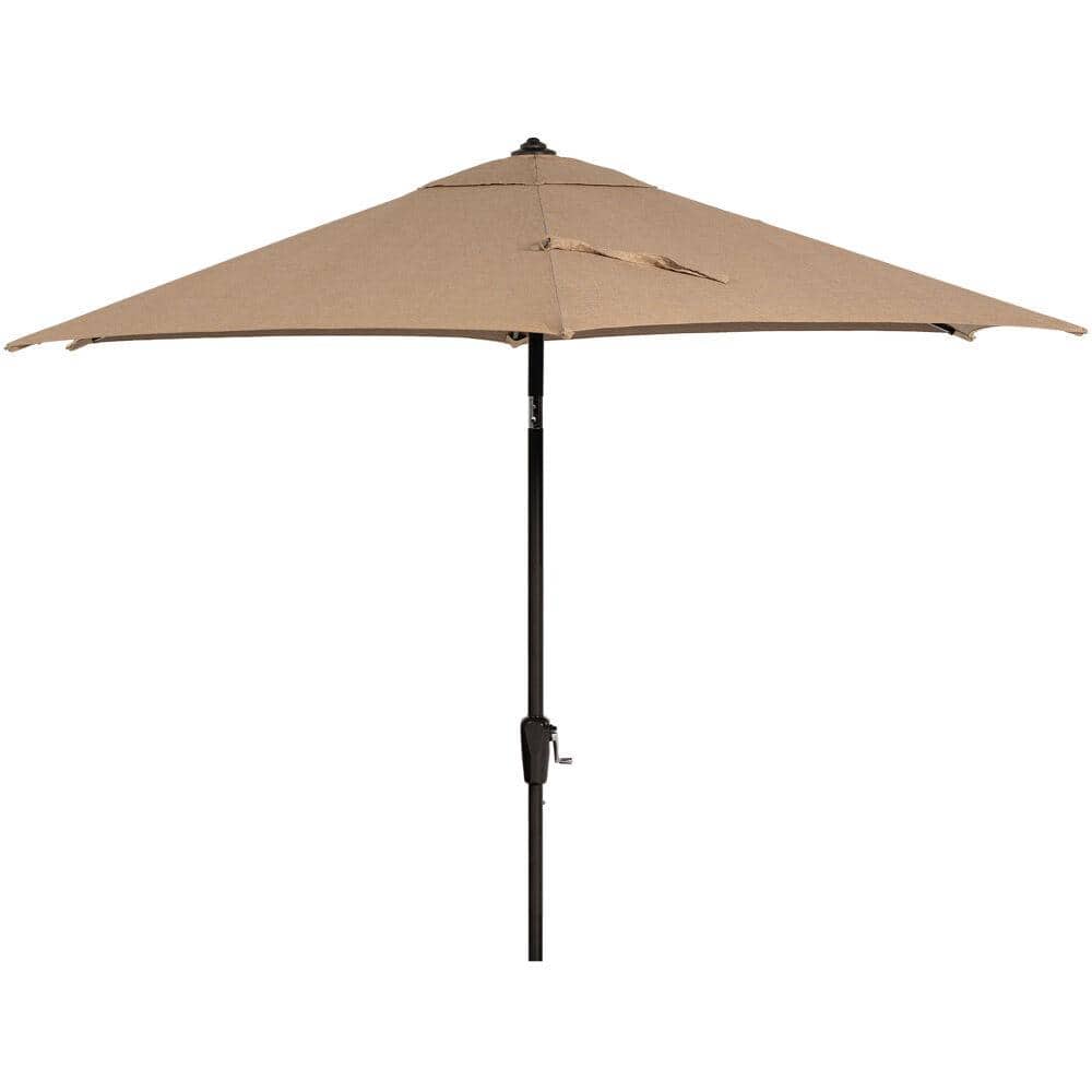 Montclair 7-Piece Tan Cushioned Steel Outdoor Dining Set with Umbrella
