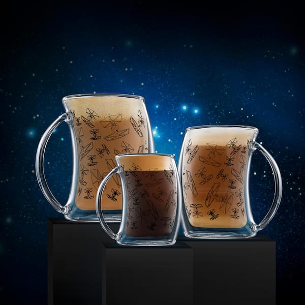 JoyJolt Star Wars TIE Fighter 5.4 oz. Clear Glass Double Wall Coffee Tea  Mugs (Set of 2) JSW10813 - The Home Depot