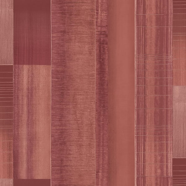Unbranded TexStyle Red Rose Agen Stripe Satin Non-Pasted on Non-Woven Paper Wallpaper Roll