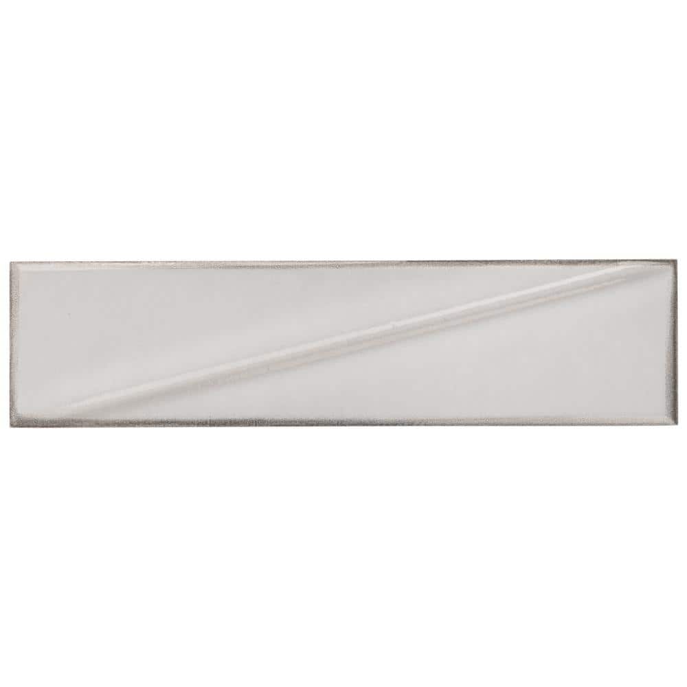 Ice White Glossy Ceramic Subway Wall Tile 3x12