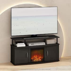 Jensen Americano/Black TV Stand Entertainment Center Fits TV's up to 55 in. with No Heat Decorative Electric Fireplace