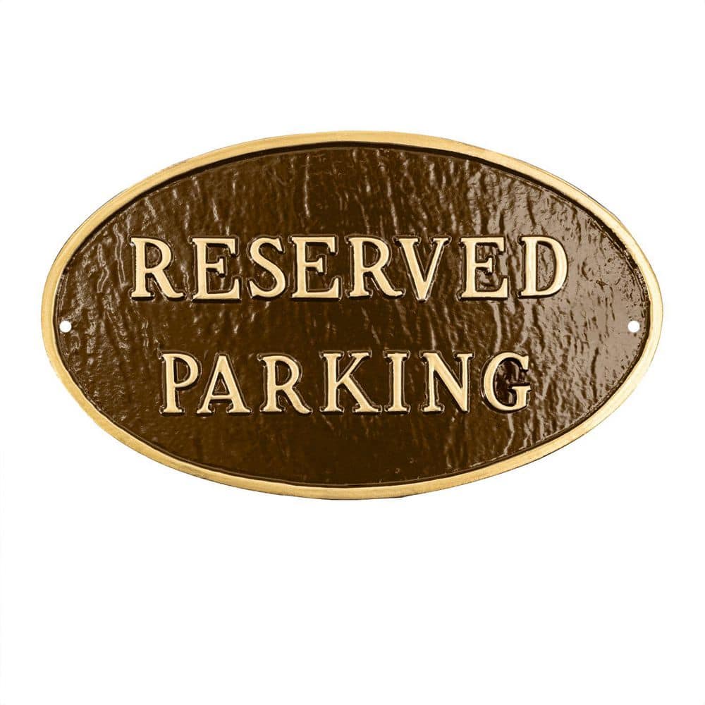 "8.5"" x 13"" Standard Oval Reserved Parking Statement Plaque Sign-Oil Rubbed/Gold" price history on PriceWatchPro