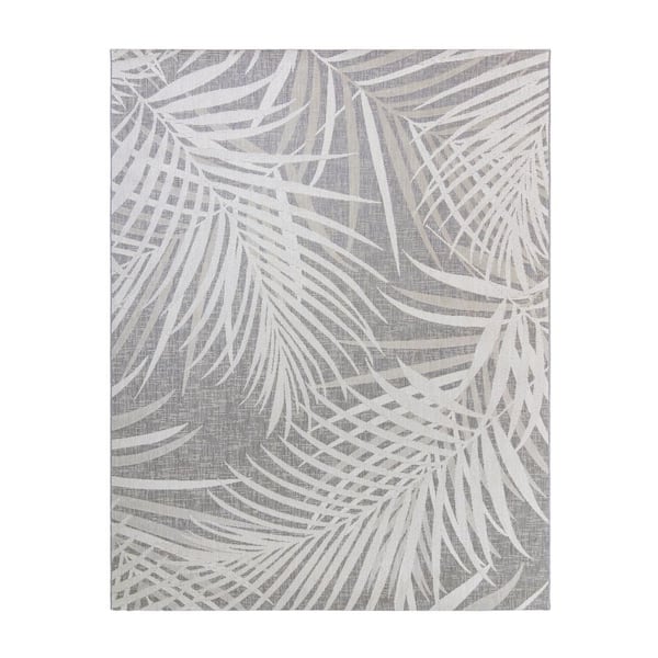 Gertmenian Paseo Paume Gray/Cream 5 ft. x 7 ft. Floral Indoor/Outdoor Area Rug