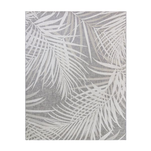 Gertmenian & Sons Paseo Paume Gray/Cream 9 ft. x 13 ft. Floral Indoor/Outdoor Area Rug