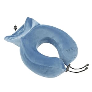 COLLAPSIBLE MEMORY FOAM NECK PILLOW W/BUCKLE & STORAGE POUCH