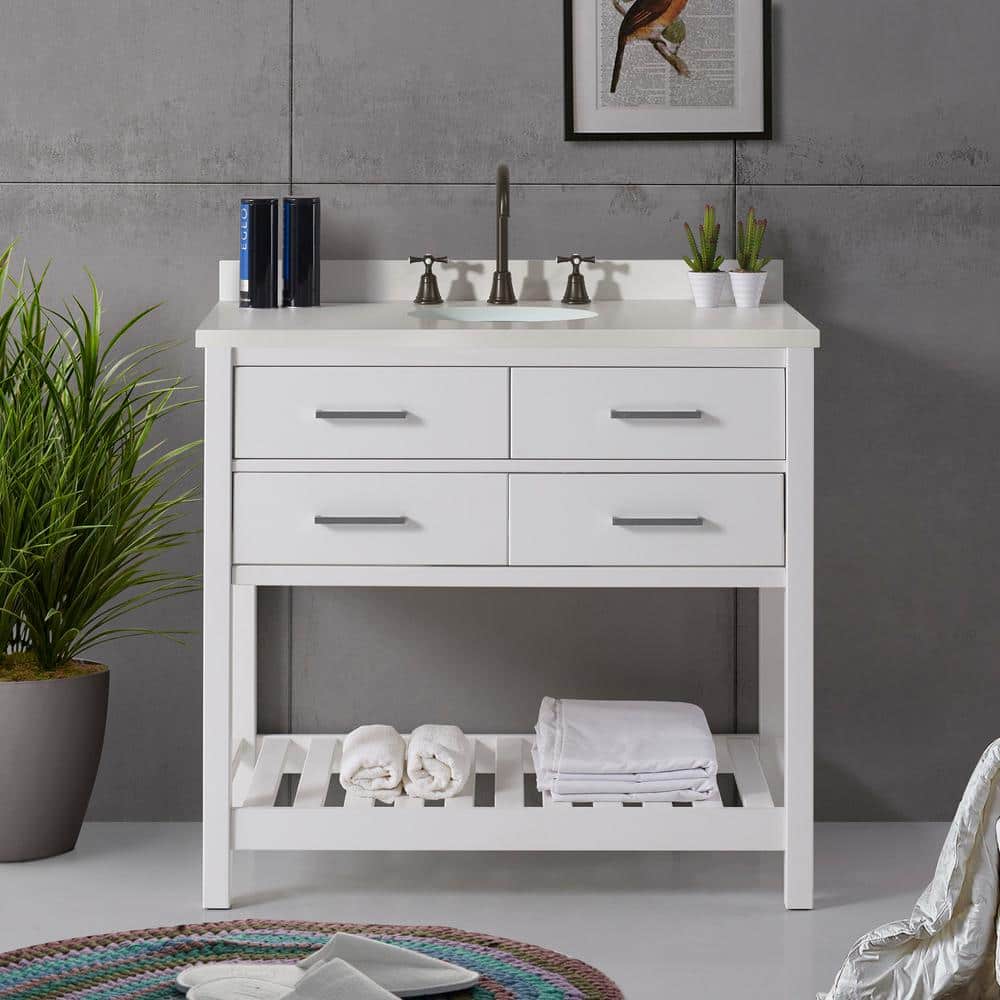 Williamsburg Traditional 36" Pine Vanity Cabinet with Nickel Hardware