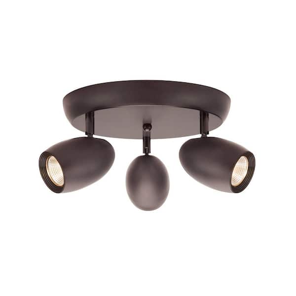 Hampton Bay 3-Light Bronze LED Dimmable Spot Light with Directional Head