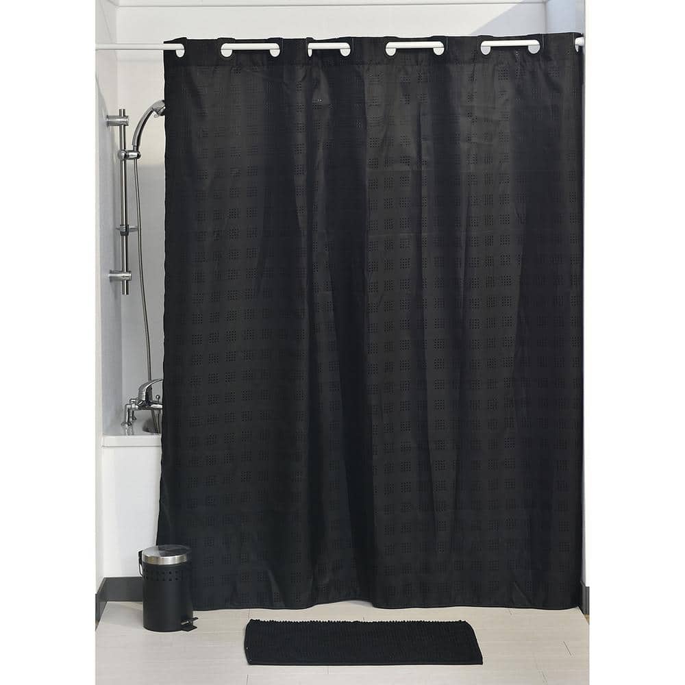 180 Cm X 200 Black Hookless Shower, Gray Hookless Shower Curtain