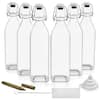 Nevlers 6 Pack 33 oz. Round Glass Bottles with Swing Top Stoppers, Bottle  Brush, Funnel, and Gold Glass Marker MK-36 - The Home Depot