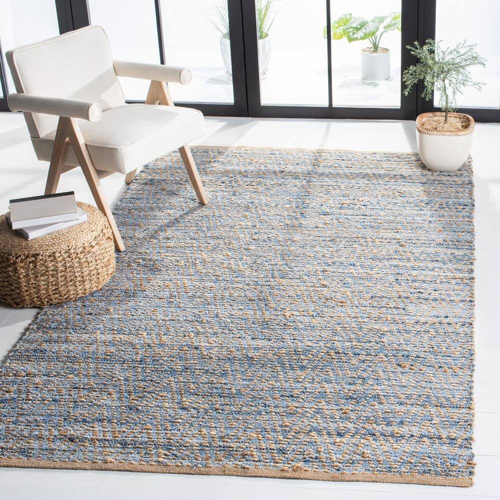 Cape Cod Natural/Blue 9 ft. x 12 ft. Gradient Striped Area Rug - thumbnail 2
