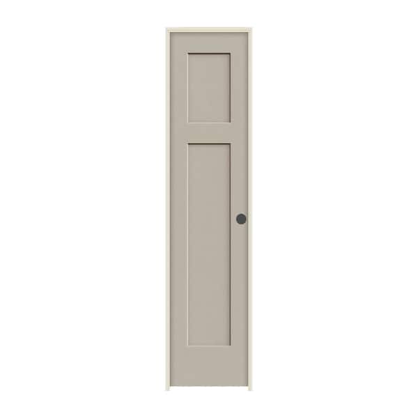 JELD-WEN 18 in. x 80 in. Craftsman Desert Sand Left-Hand Smooth Solid Core Molded Composite MDF Single Prehung Interior Door