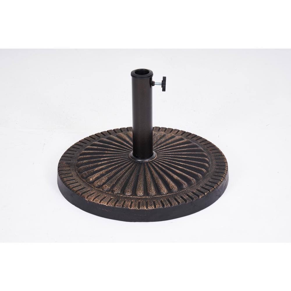 31 lbs. Round Market Patio Umbrella Base in Antique-Bronze