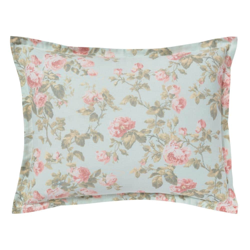 Madelynn Full/Queen Blue Cotton Floral Bedspread Cover Set