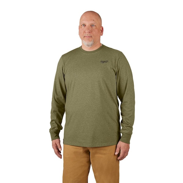 Milwaukee Men's 2X-Large Green Cotton/Polyester Long-Sleeve Hybrid