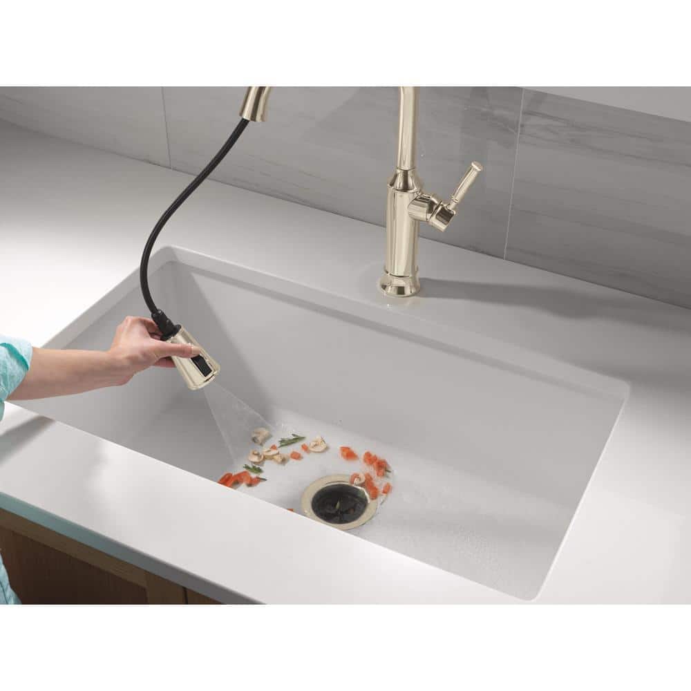 Polished Nickel Single Handle Pull Down Kitchen Faucet
