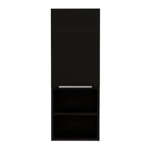 11.81 in. W x 32.17 in. H Rectangular Black Surface Mount Medicine Cabinet without Mirror, 2 Interior Shelves