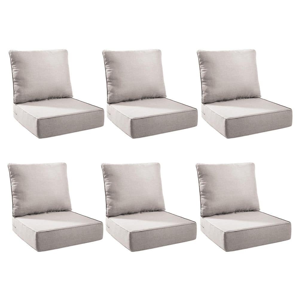 Duraolex 24 in. W x 24 in. D x 6 in. Thick Square 12-Piece Deep Seating Outdoor Lounge Chair Olefin Cushion in Beige price history on PriceWatchPro