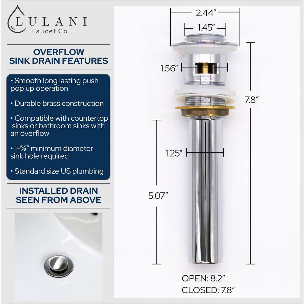 St. Lucia Sleek Chrome Single Hole Bathroom Faucet