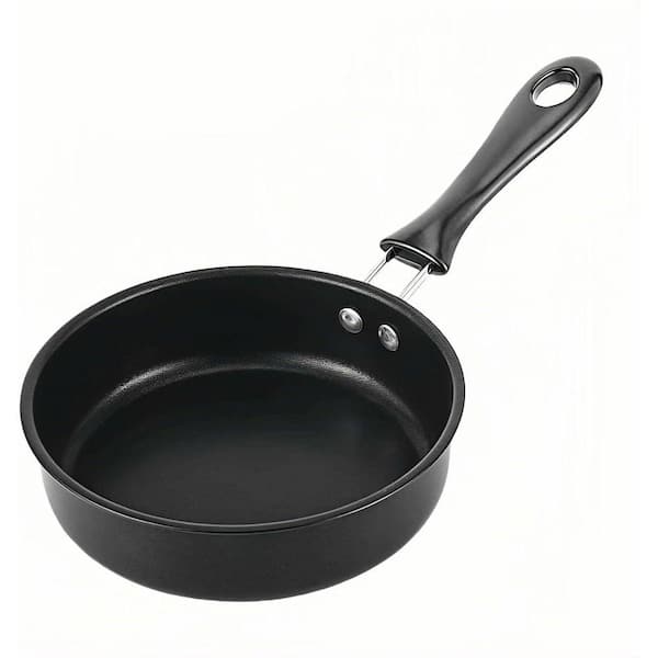 Metal 1-Piece Nonstick Granite Frying Pan Omelette Pans Black Marble Coating Induction Gas Electric Compatible Set